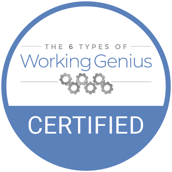 The 6 Types of Working Genius Certified Facilitator badge